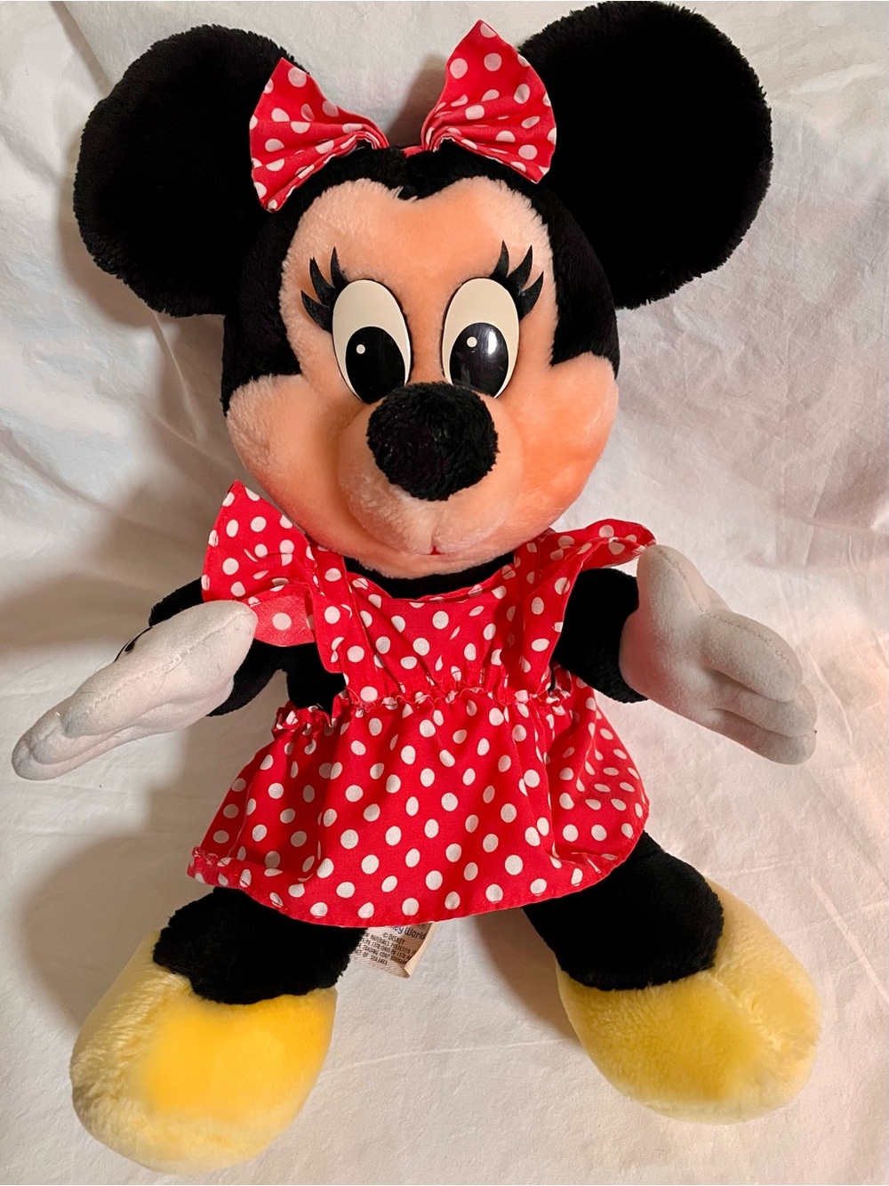 Vintage 80s Walt Disney World Minnie Mouse Plush Red Polka Dot Dress
